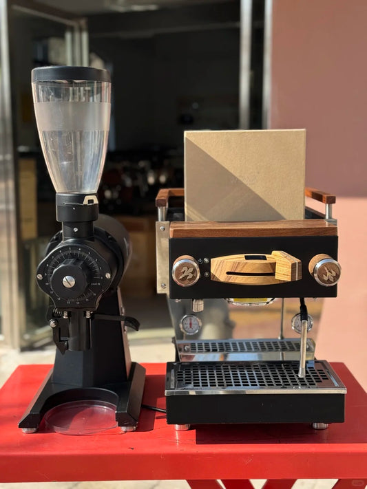 La Marzocco Linea Mini + EK43S Grinder – Black Custom Wood Edition